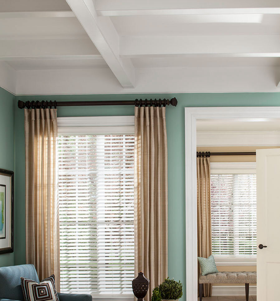 Pinnacle PrivacyPlus Blinds and Select Wood Drapery Hardware
