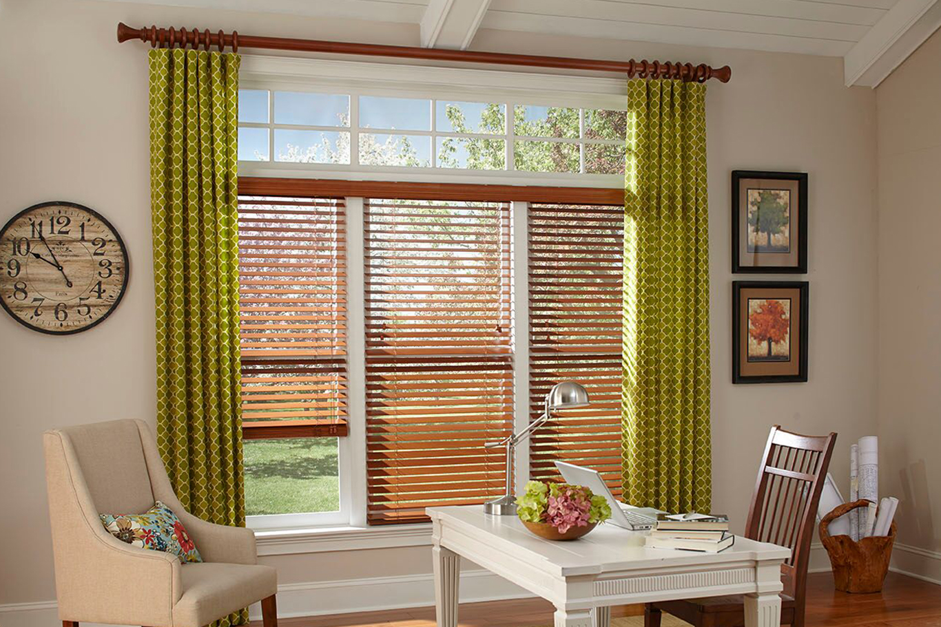 Abbington 2" Wood Blinds and Select Drapery Hardware